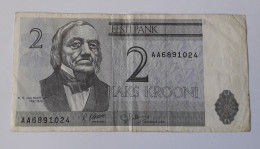 ESTONIA - 2 KROONI -  P 70 - 1992 -  CIRC - BANKNOTES - PAPER MONEY - CARTAMONETA - - Estland