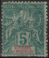 SAINT-PIERRE-ET-MIQUELON SPM   62 (o) Type Groupe 1892 [ColCla] 1 - Gebraucht