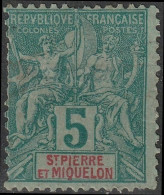 SAINT-PIERRE-ET-MIQUELON SPM   62 (o) Type Groupe 1892 [ColCla] 2 - Gebruikt