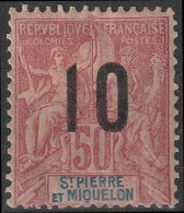 SAINT-PIERRE-ET-MIQUELON SPM  102 * MH Type Groupe Surchargé 1912 [ColCla] - Nuevos