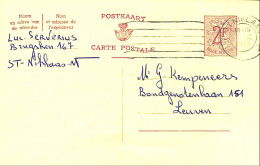 Belgique - Carte Postale - Entier Postal - 1962 - St-Niklaas - Leuven - 2 Francs - Cartes Postales 1951-..