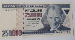 TURKEY - 250.000 LIRA -  P 207 - 1992/1995 - UNC - BANKNOTES - PAPER MONEY - CARTAMONETA - - Turquia