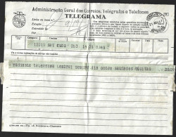 Telegrama Com Obliteração De Setúbal De 1947. Alferes Rosa, Guarda Republicana De Setúbal. Obliteration Telegram Setúbal - Cartas & Documentos