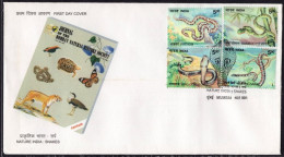 India 2009 Snake, Nature,Forest,Reptile, Turtle,Tiger,Butterfly,Bird, FDC Cover (**) Inde Indien - Cartas & Documentos