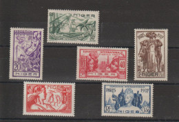 Niger 1937 Expo Paris 57-62, 6 Val * Charnière MH - Neufs