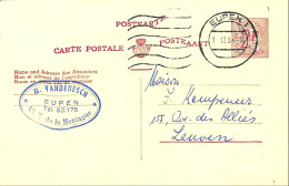 Belgique - Carte Postale - Entier Postal - 1964 - Eupen - Louvain - 2 Francs - Cartes Postales 1951-..
