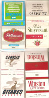 BOITES ALLUMETTES PUB CIGARETTES STUYVESANT ROTHMANS GITANES WINSTON NOVOTEL EL PATIO SAINT MALO LOT DE 4 - Luciferdozen