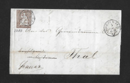 1858 HEIMAT ST.GALLEN ► Faltbrief (Fragment) Von Rorschach Nach Thal   ►SBK-22B3 Rorschach 5 NOV 58◄ - Storia Postale