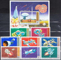 MONGOLIA 1971, SPACE, SPACE RESEARCH, COMPLETE MNH SERIES With BLOCK In GOOD QUALITY, *** - Mongolei