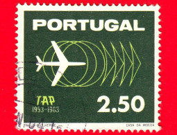 PORTOGALLO - Usato - 1963 - X Anniversario Del TAP - Aeroplano A Reazione - 2.50 - Gebraucht