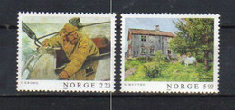 Norway 1987 Paintings Storm At Sea And Farm Of Christian Krogh And Gerhard Munthe, Mi 979-980 MNH(**) - Neufs