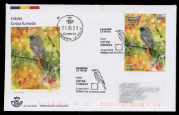 ANDORRA Correos (2023) Fauna Cotxa Fumada, Phoenicurus Ochruros, Black Redstart, Rougequeue Noir - First Day Cover - Briefe U. Dokumente