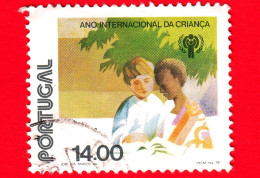 PORTOGALLO - Usato - 1979 - Anno Internazionale Dei Bambini - Ragazzo Bianco E Ragazzo Nero - 14.00 - Used Stamps