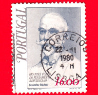 PORTOGALLO - Usato - 1979 - Grandi Figure Del Pensiero Repubblicano - Bernardino Machado - 16.00 - Oblitérés