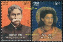 India New *** 2024 Legendary Poets Of Odisha,Literature,Konark Temple,Wheel,Architecture, Set 2v MNH (**) Inde Indien - Unused Stamps