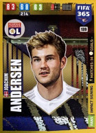 139 Joachim Andersen - Olympique Lyonnais - Carte Panini FIFA 365 2020 Adrenalyn XL Trading Cards - Trading Cards