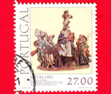 PORTOGALLO - Usato - 1981 - Natale - Fuga N Egitto - Scultura - 27.00 - Used Stamps