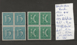 TIMBRE D ALLEMAGNE  DEUTSCHES REICH 1921 NEUF**MNH/  Nr 179 X4.181 X 4   COTE 29.60 € - 1922-1923 Lokale Uitgaves