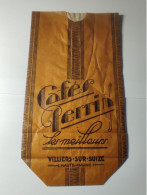 TRES RARE ANCIEN Sac, Sachet Papier Cafés PERRIN Les Meilleurs VILLIERS-SUR-SUIZE (Haute-Marne 52) 12,5 X 22 Cm Env - Sonstige & Ohne Zuordnung