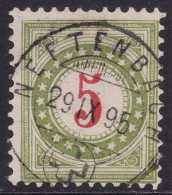 Schweiz: Portomarke SBK-Nr. 17EIIK (Rahmen Hellolivgrün, Ziffer Karminrot, Type II, 1894-1896) Vollstempel NEFTENBACH - Impuesto