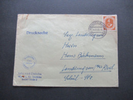 '1953 Posthorn Nr.124 EF Drucksache Tagesstempel Menden (Sauerland) Und Umschlag Westdeutscher Tischtennis Verband - Storia Postale