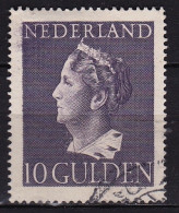 1946 Koningin Wilhelmina 10 Gulden Violet NVPH 349 Luxe Gestempeld - Usados