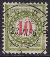 Schweiz: Portomarke SBK-Nr. 18EIIK (Rahmen Hellolivgrün, Ziffer Karminrot, Type II, 1894-1896) Vollstempel MAGADINO - Postage Due