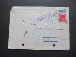 '1952 Posthorn Nr.130 EF Tagesstempel Lendringsen Nachporto / Blaustift 30 Stempel Ra1 Zurück Violetter Stp. Nachgebühr - Storia Postale