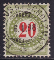 Schweiz: Portomarke SBK-Nr. 19EIIK (Rahmen Hellolivgrün, Type II, 1894-1896) Vollstempel FELDMOOS B. ESCHOLZMATT - Taxe