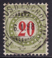 Schweiz: Portomarke SBK-Nr. 19EIIK (Rahmen Hellolivgrün, Type II, 1894-1896) Vollstempel FELDMOOS B. ESCHOLZMATT - Portomarken