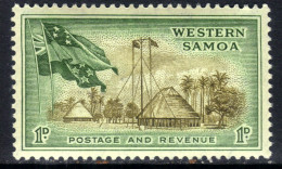 Western Samoa 1952 QE2 1d Native Houses & Flags Umm SG 220 ( L1299 ) - Samoa