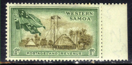 Western Samoa 1952 QE2 1d Native Houses & Flags Umm SG 220 ( F870 ) - Samoa