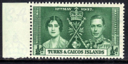 Turks & Caicos 1937 KGV1 1/2d Coronation Umm SG 191 (  F533 ) - Turks & Caicos (I. Turques Et Caïques)
