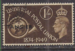 Tangier 1949 KGV1 1/-d Brown Ovpt GB 75th UPU Used SG 279 ( F768 ) - Morocco Agencies / Tangier (...-1958)