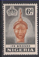 Nigeria 1953 - 58 QE2 6d Pictorial Ife Bronze MM SG 75 ( E1221 ) - Nigeria (...-1960)