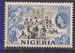 Nigeria 1953 - 58 QE2 4d Cocoa Pictorial  MM SG 74 ( D883 ) - Nigeria (...-1960)