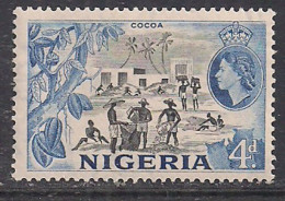 Nigeria 1953 - 58 QE2 4d Cocoa Pictorial  MM SG 74 ( D620 ) - Nigeria (...-1960)