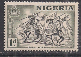 Nigeria 1953 - 58 QE2 1d Bornu Horsemen Pictorial  MM SG 70  ( E521 ) - Nigeria (...-1960)