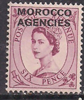 Morocco Agencies 1952 - 55 QE2 6d GB Wilding Umm SG 108 ( J1153 ) - Morocco Agencies / Tangier (...-1958)