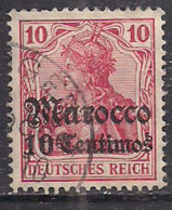 Morocco German Post Office 1906 - 11  10 Centimos Michel 36 Used (  H1291 ) - Morocco Agencies / Tangier (...-1958)