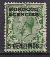 Morocco Agencies 1914 KGV Ovpt 5 Centimos On 1/2d Green Used  SG 192 ( H915 ) - Postämter In Marokko/Tanger (...-1958)