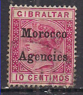 Morocco Agencies 1899 - 02 QV 10 Centimos On Gibraltar Used SG 10 ( H997 ) - Postämter In Marokko/Tanger (...-1958)