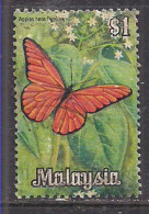 Malaysia 1970 QE2 $1 Butterfly Appias Nero Used SG 68 ( F724 ) - Malaysia (1964-...)