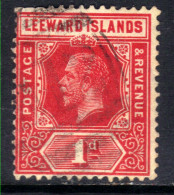 Leeward Islands 1912 - 22 KGV 1d Red Used SG 48  ( F1171 ) - Leeward  Islands