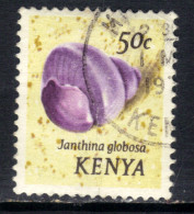 Kenya 1971 - 74 QE2 50ct Shells Janthina Globosa Used SG 42 ( F633 ) - Kenya (1963-...)