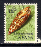 Kenya 1971 - 74 QE2 10ct Shells Mitra Episcopalis Used SG 37 ( F742 ) - Kenya (1963-...)