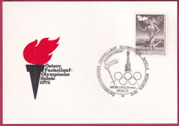 Österreich 1392 Sonderstempel Auf Karte, Fackellauf - Linz 22. 8. 1972 (Nr.10.003) - Storia Postale