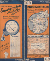 CARTE MICHELIN N° 69  .  BOURGES - MACON - Carte Stradali