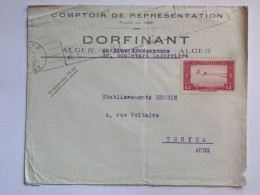 DK 9 ALGERIE BELLE  LETTRE PRIVEE   1938 ALGER A TROYES FRANCE  + +AFF. INTERESSANT+ + - Storia Postale