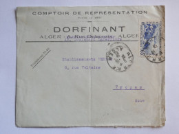 DK 9 ALGERIE BELLE  LETTRE PRIVEE   1938 ALGER A TROYES FRANCE  + +AFF. INTERESSANT+ + - Brieven En Documenten